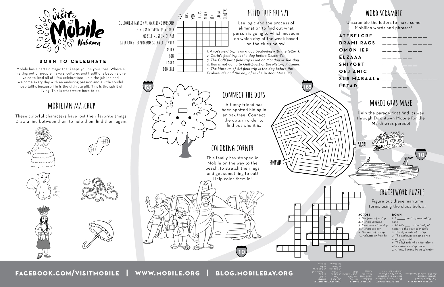 Visit Mobile Kids Activity Sheets